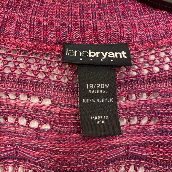 Lane Bryant Womens Shrug Bolero 18/20W Purple Short Sleeve Open Knit Open Front - Picture 2 of 4